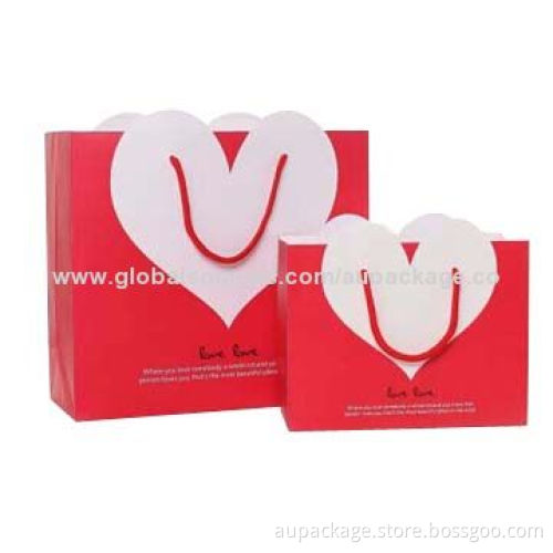 Paper bag with rope, fashionable style, creative stereo love